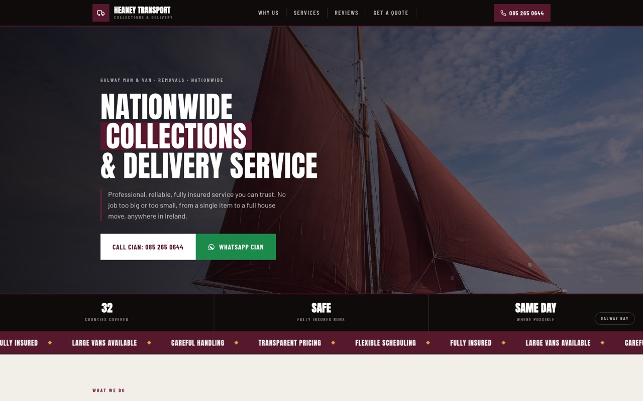 Heaney Transport & Removals homepage